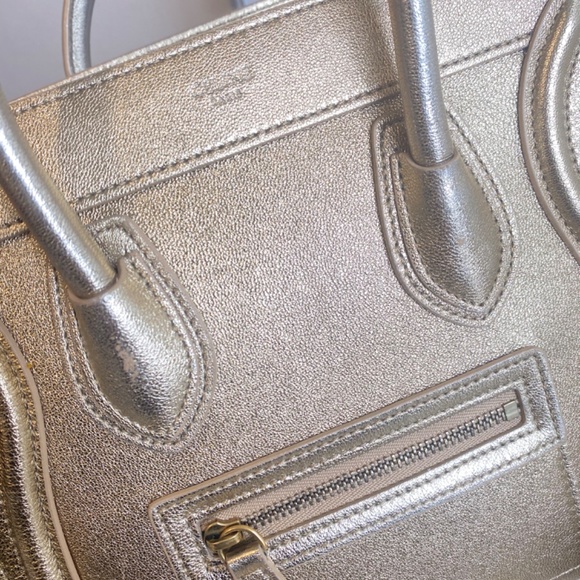 Gold Laminated Celine Nano Luggage Bag - Picture 4 of 8